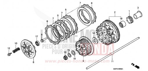 CLUTCH (X/Y/1/2/3/4) CBR1100XXX de 1999